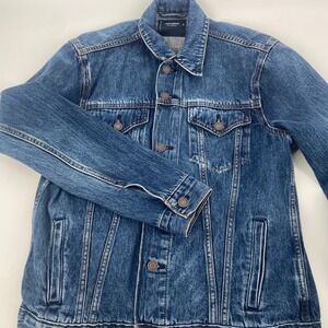 Lucky Brand Denim Jacket‎ Men's Blue Jean Trucker Style Button Front Size Med